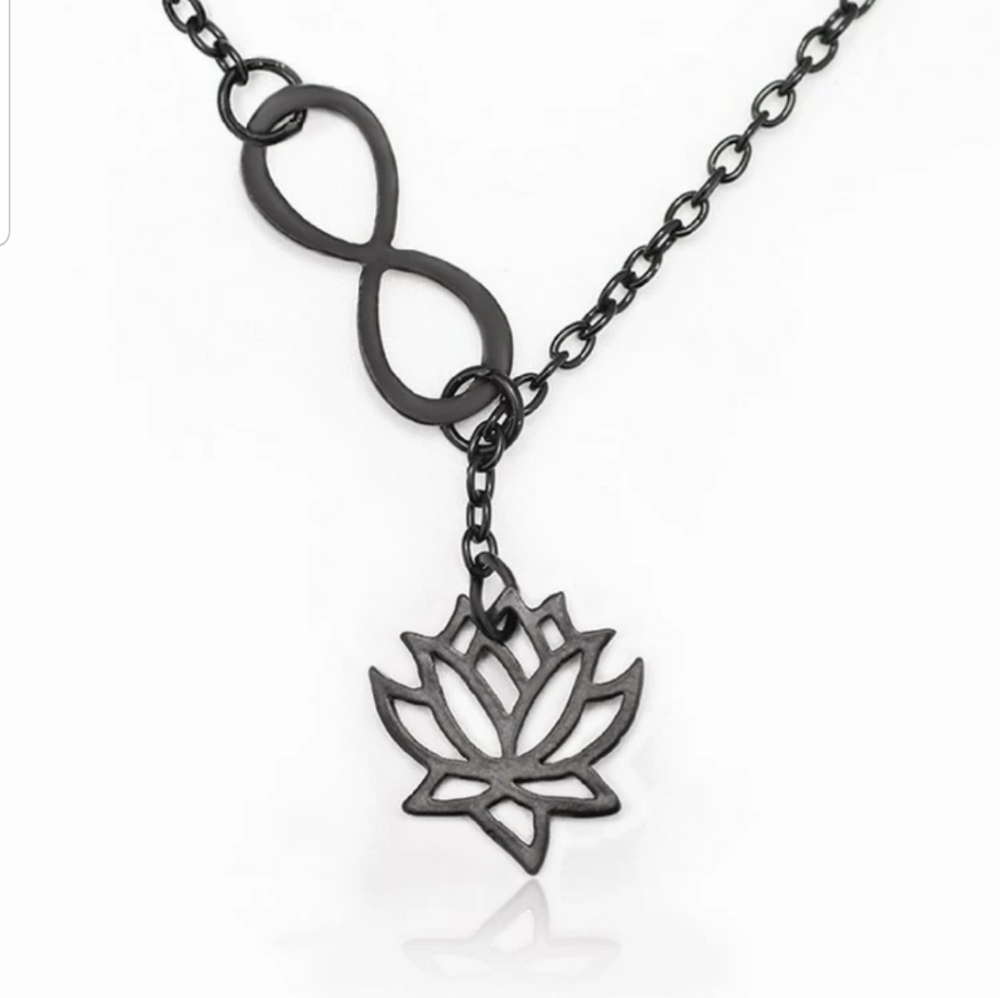 *Malia* Lotus Infinity Necklace - Picture 3 of 5